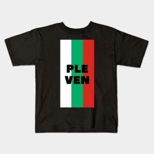 Pleven City in Bulgarian Flag Vertical Kids T-Shirt